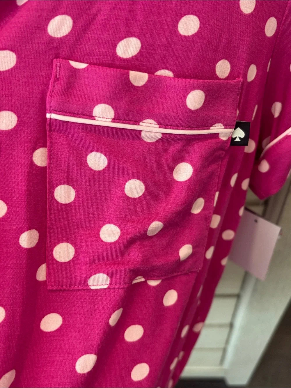 kate spade Hot Pink Polka Dot Short Sleeve Pajama Set